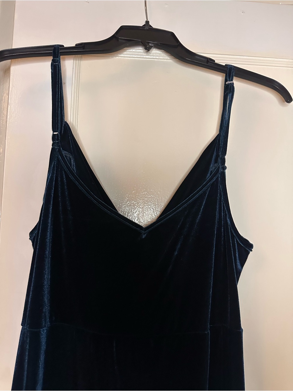 Women's Velvet Cowl Neck Slip Dress - Deep Teal - Picture 6 of 7